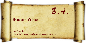 Buder Alex névjegykártya
